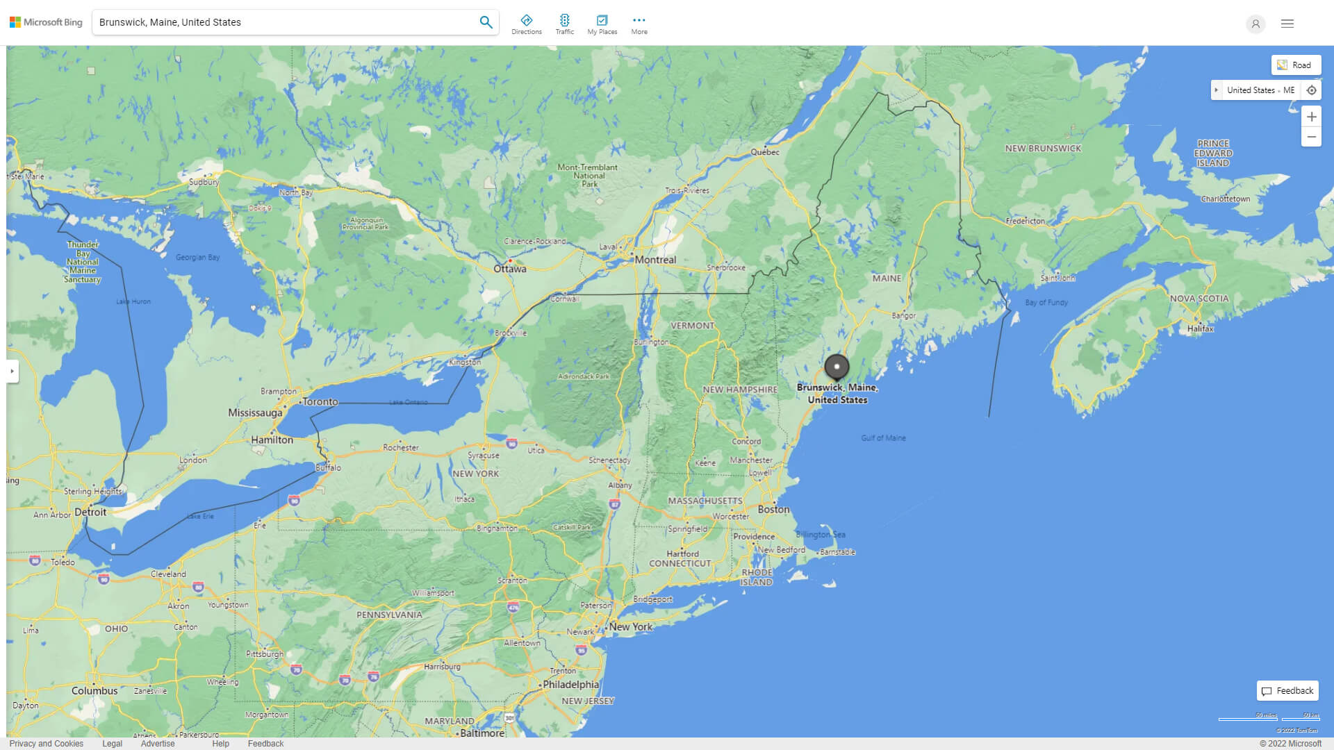 Brunswick Map Maine